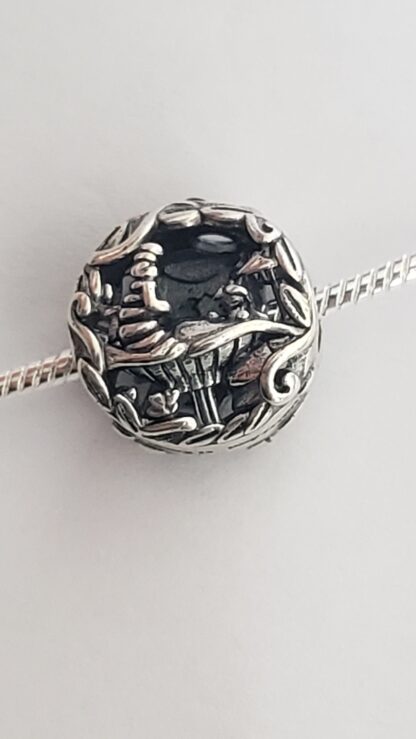 Spinner 2 Sided Hookah Caterpillar Alice + Cheshire Cat .925 SOLID Sterling Silver Charm Necklace 22 inch Chain Silver jewelry birthday